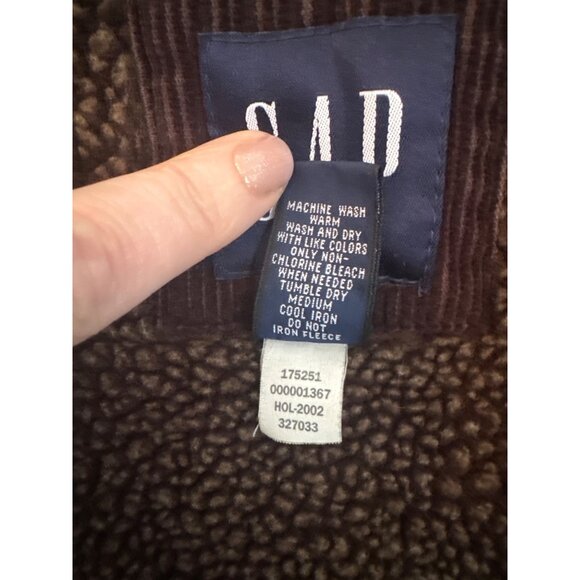 Vintage Y2K Brown Corduroy Fleece Lined Button Down Trucker Jacket Men's Large - Picture 6 of 9